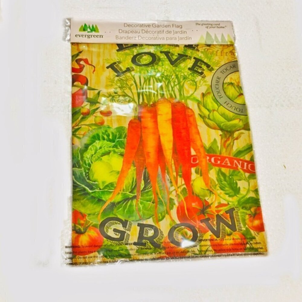 Garden Yard Flag Eat Love Grow 12.5 in X 18 in Lawn Decoration Vegetable Garden - Picture 3 of 4